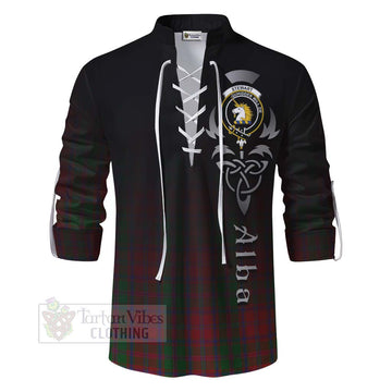 Stewart (Stuart) of Appin Tartan Ghillie Kilt Shirt Featuring Alba Gu Brath Family Crest Celtic Inspired