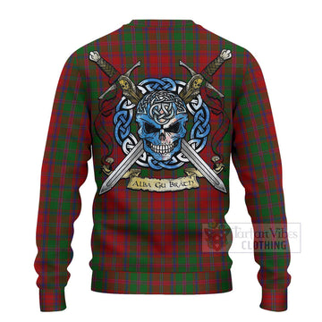 Stewart (Stuart) of Appin Tartan Ugly Sweater with Family Crest Celtic Skull Style