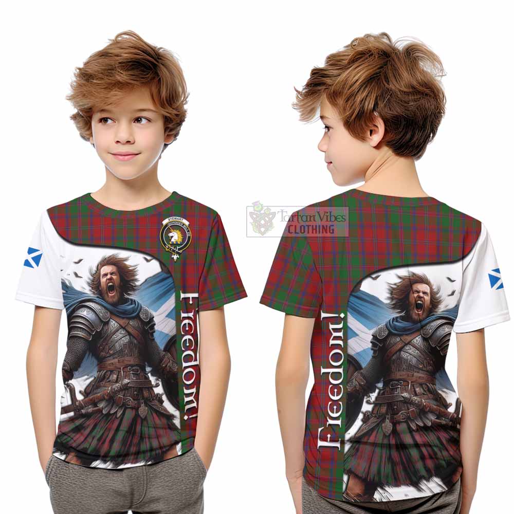 Tartan Vibes Clothing Stewart (Stuart) of Appin Crest Tartan Kid T-Shirt Inspired by the Freedom of Scottish Warrior