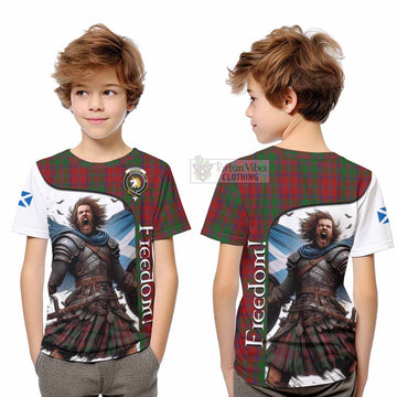 Stewart (Stuart) of Appin Crest Tartan Kid T-Shirt Inspired by the Freedom of Scottish Warrior