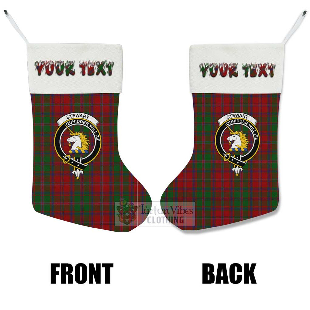 Tartan Vibes Clothing Stewart (Stuart) of Appin Tartan Family Crest Christmas Stocking with Personalized Text