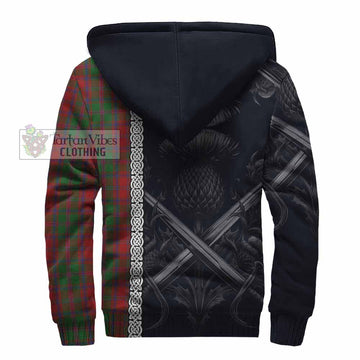 Stewart (Stuart) of Appin Tartan Sherpa Hoodie with Family Crest Cross Sword Thistle Celtic Vibes