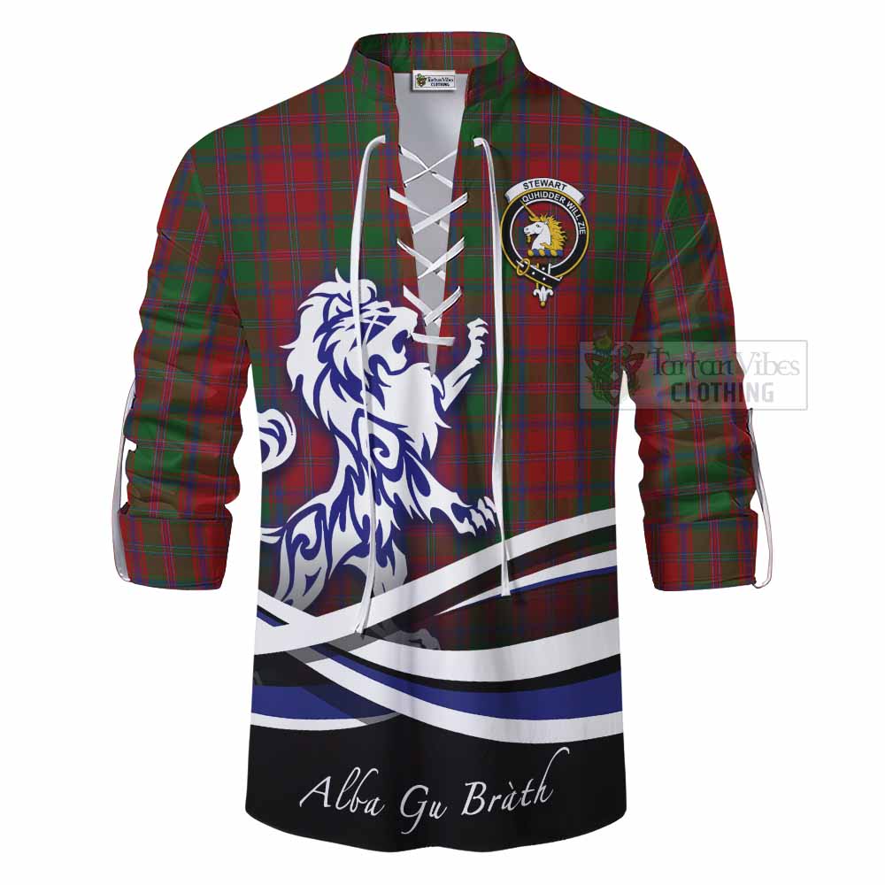 Tartan Vibes Clothing Stewart (Stuart) of Appin Tartan Ghillie Kilt Shirt with Alba Gu Brath Regal Lion Emblem