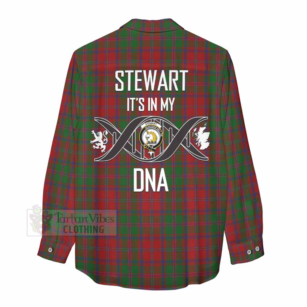 Tartan Vibes Clothing Stewart (Stuart) of Appin Tartan Women's Casual Shirt with Family Crest DNA In Me Style