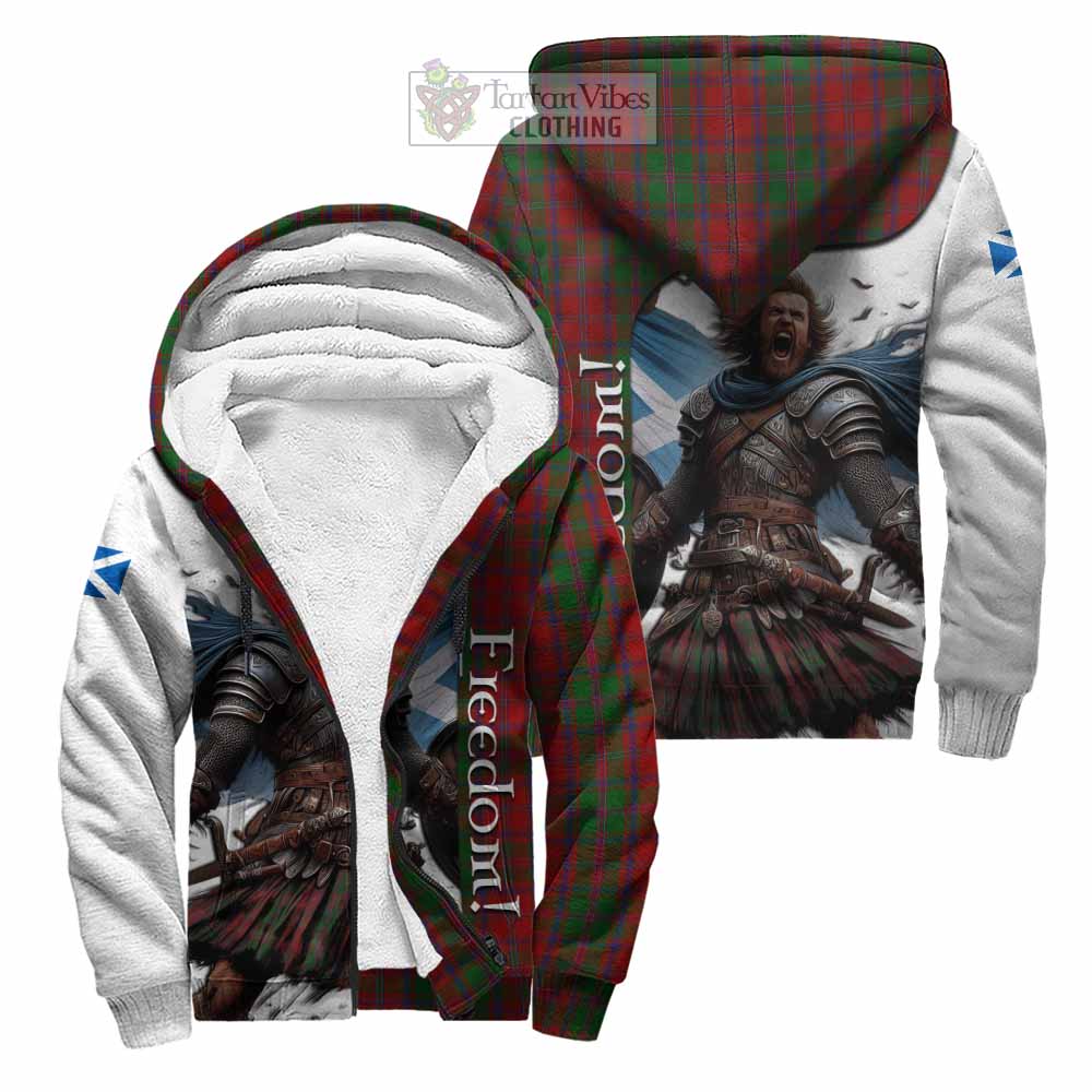 Tartan Vibes Clothing Stewart (Stuart) of Appin Crest Tartan Sherpa Hoodie Inspired by the Freedom of Scottish Warrior