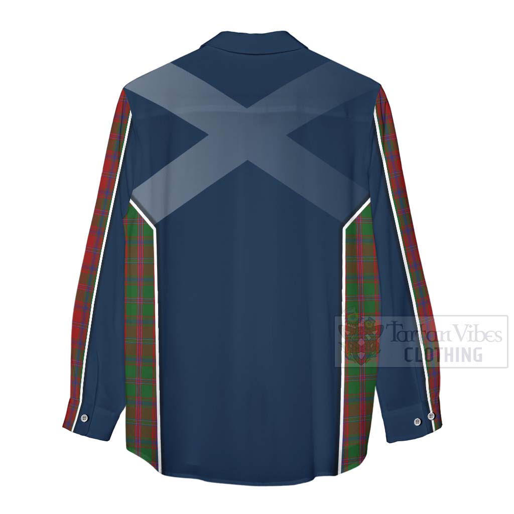 Tartan Vibes Clothing Stewart (Stuart) of Appin Tartan Women's Casual Shirt with Family Crest and Scottish Thistle Vibes Sport Style