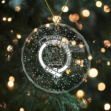 Stewart (Stuart) of Bute Clan Crest Christmas Glass Ornament