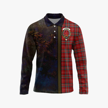 Stewart (Stuart) of Bute Tartan Family Crest Long Sleeve Polo Shirt Alba Gu Brath Be Brave Lion Ancient Style Unisex - Tartan Vibes Clothing
