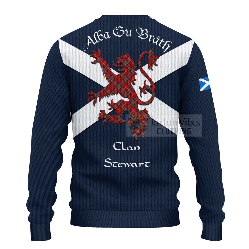 Tartan Vibes Clothing Stewart (Stuart) of Bute Tartan Lion Rampant Knitted Sweater – Proudly Display Your Heritage with Alba Gu Brath and Clan Name