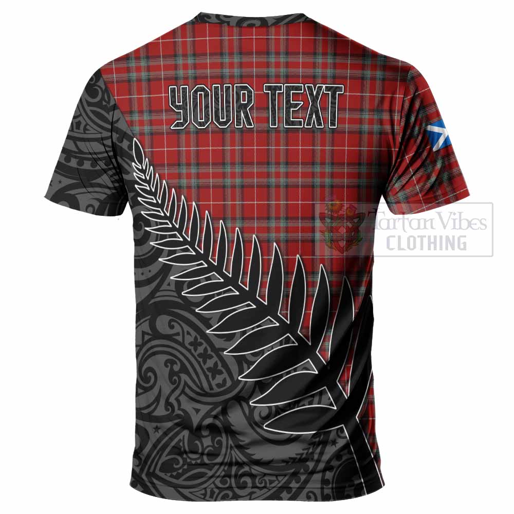 Tartan Vibes Clothing Stewart (Stuart) of Bute Crest Tartan T-Shirt with New Zealand Silver Fern Half Style