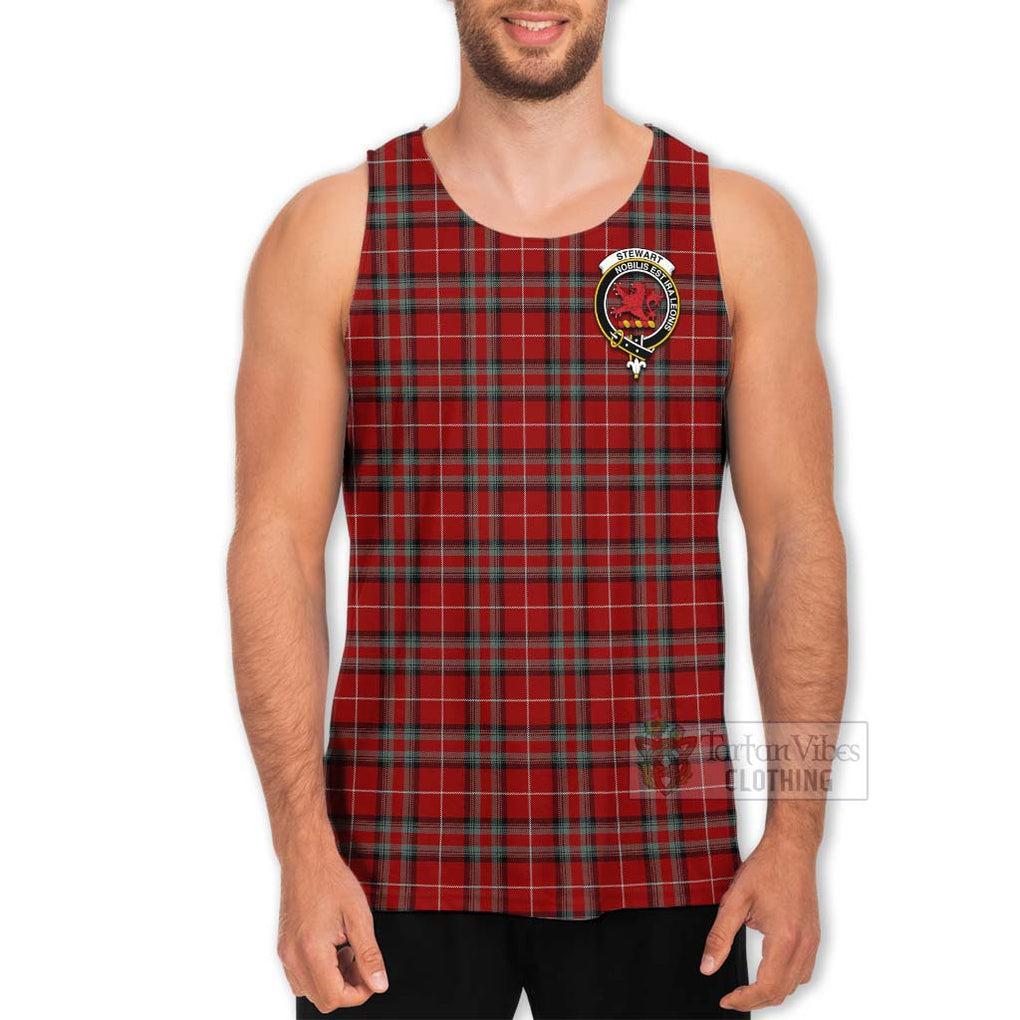 Tartan Vibes Clothing Stewart (Stuart) of Bute Tartan Men's Tank Top with Family Crest and Bearded Skull Holding Bottles of Whiskey