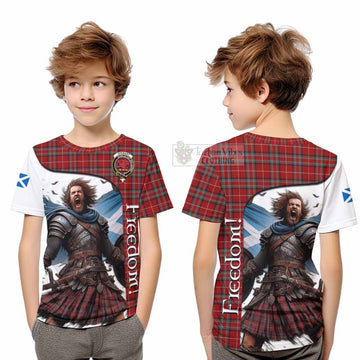 Stewart (Stuart) of Bute Crest Tartan Kid T-Shirt Inspired by the Freedom of Scottish Warrior