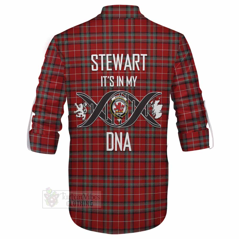 Tartan Vibes Clothing Stewart (Stuart) of Bute Tartan Ghillie Kilt Shirt with Family Crest DNA In Me Style