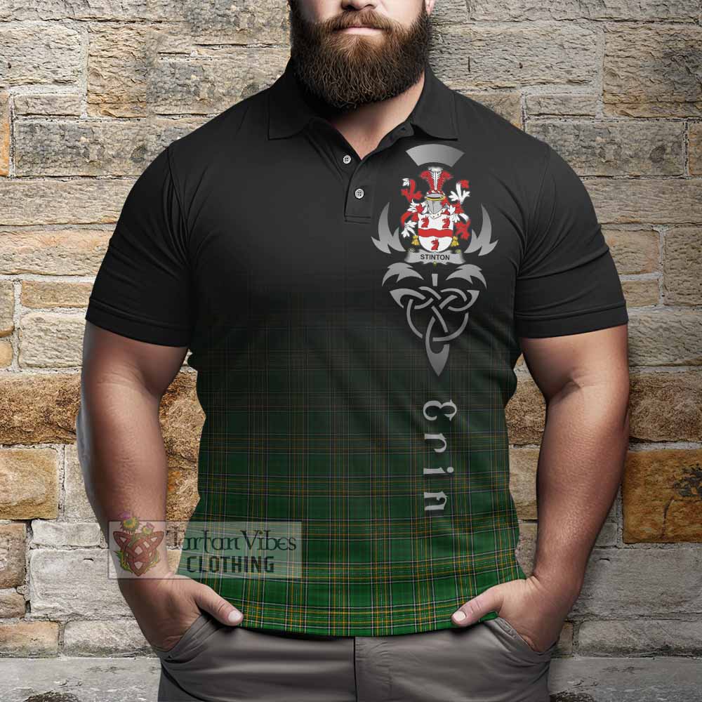 Stinton Irish Clan Polo Shirt with Coat of Arms Erin Go Bragh Celtic Inspired - Tartan Vibes Clothing