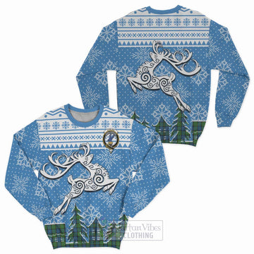 Stirling Clan Christmas Sweatshirt Celtic Reindeer Style Unisex - Tartan Vibes Clothing