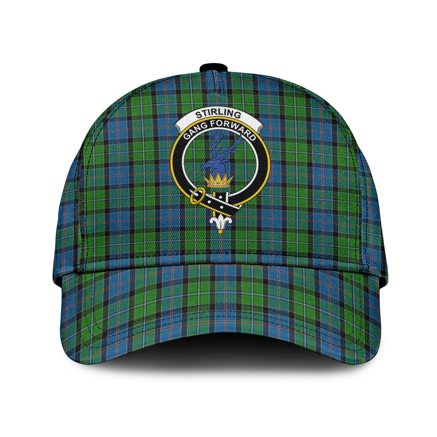 Stirling Tartan Classic Cap with Family Crest Classic Cap Universal Fit - Tartan Vibes Clothing