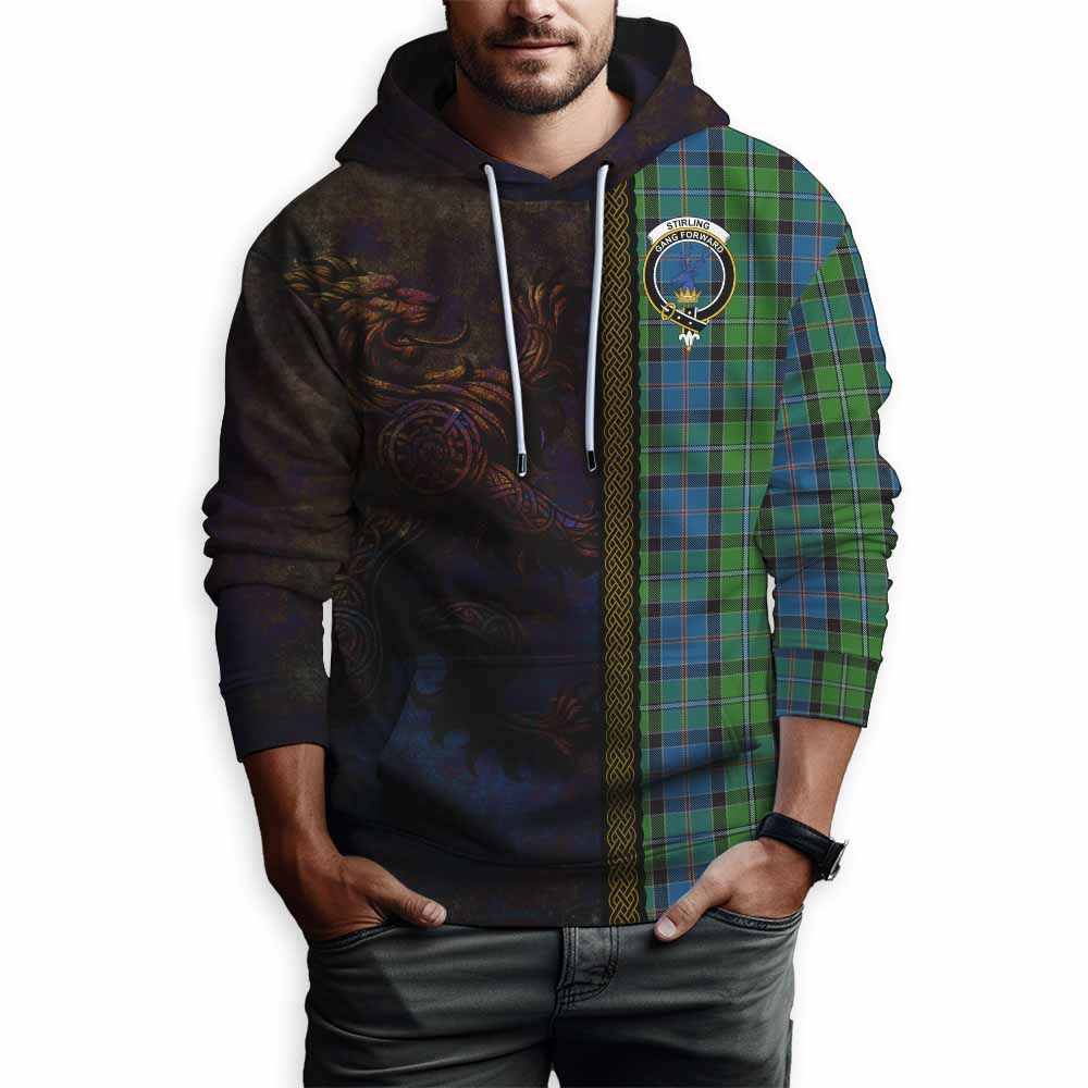 Stirling Tartan Family Crest Hoodie Alba Gu Brath Be Brave Lion Ancient Style Pullover Hoodie - Tartan Vibes Clothing