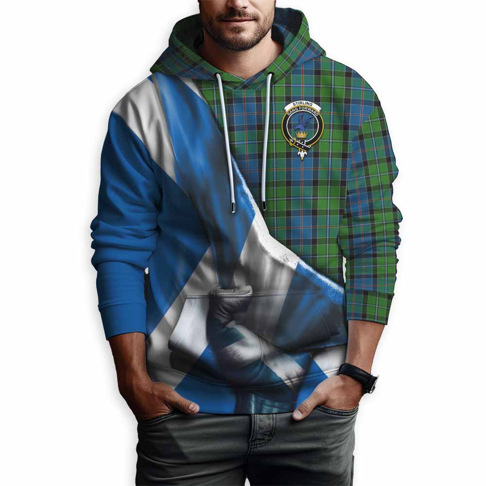 Tartan Vibes Clothing Stirling Tartan Hoodie with Family Crest Scotland Patriotic Style