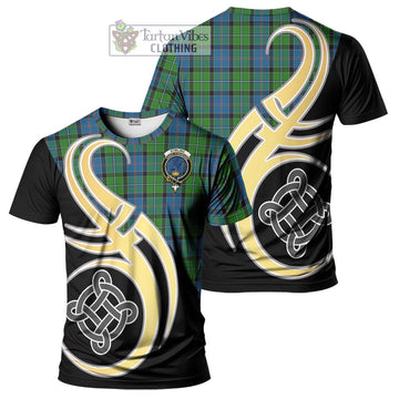 Stirling Tartan T-Shirt with Family Crest and Celtic Symbol Style Kid's Shirt - Tartan Vibes Clothing