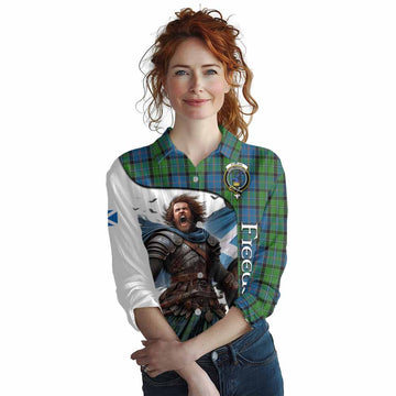 Stirling Crest Tartan Women's Casual Shirt Inspired by the Freedom of Scottish Warrior