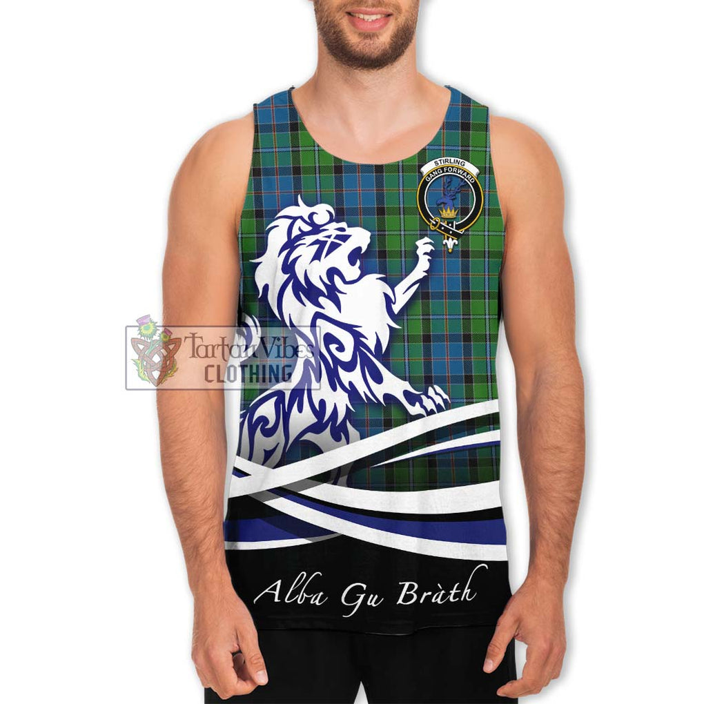 Stirling Tartan Men's Tank Top with Alba Gu Brath Regal Lion Emblem Men - Tartanvibesclothing Shop