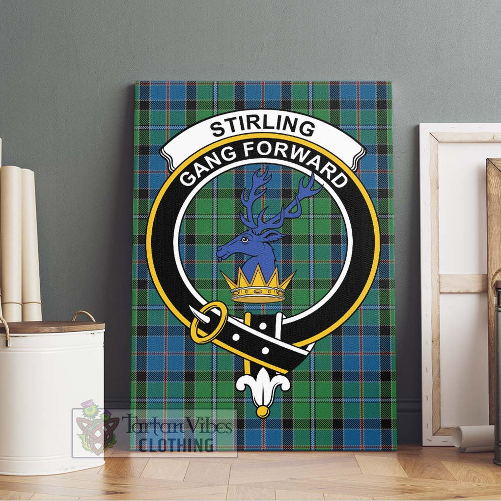 Stirling Tartan Canvas Print Wall Art with Family Crest Without Frame - Tartan Vibes Clothing