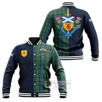 Stirling Tartan Baseball Jacket Alba with Scottish Lion Royal Arm Half Style Unisex - Tartan Vibes Clothing