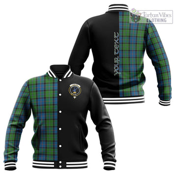 Stirling Tartan Baseball Jacket with Family Crest and Half Of Me Style Unisex - Tartan Vibes Clothing