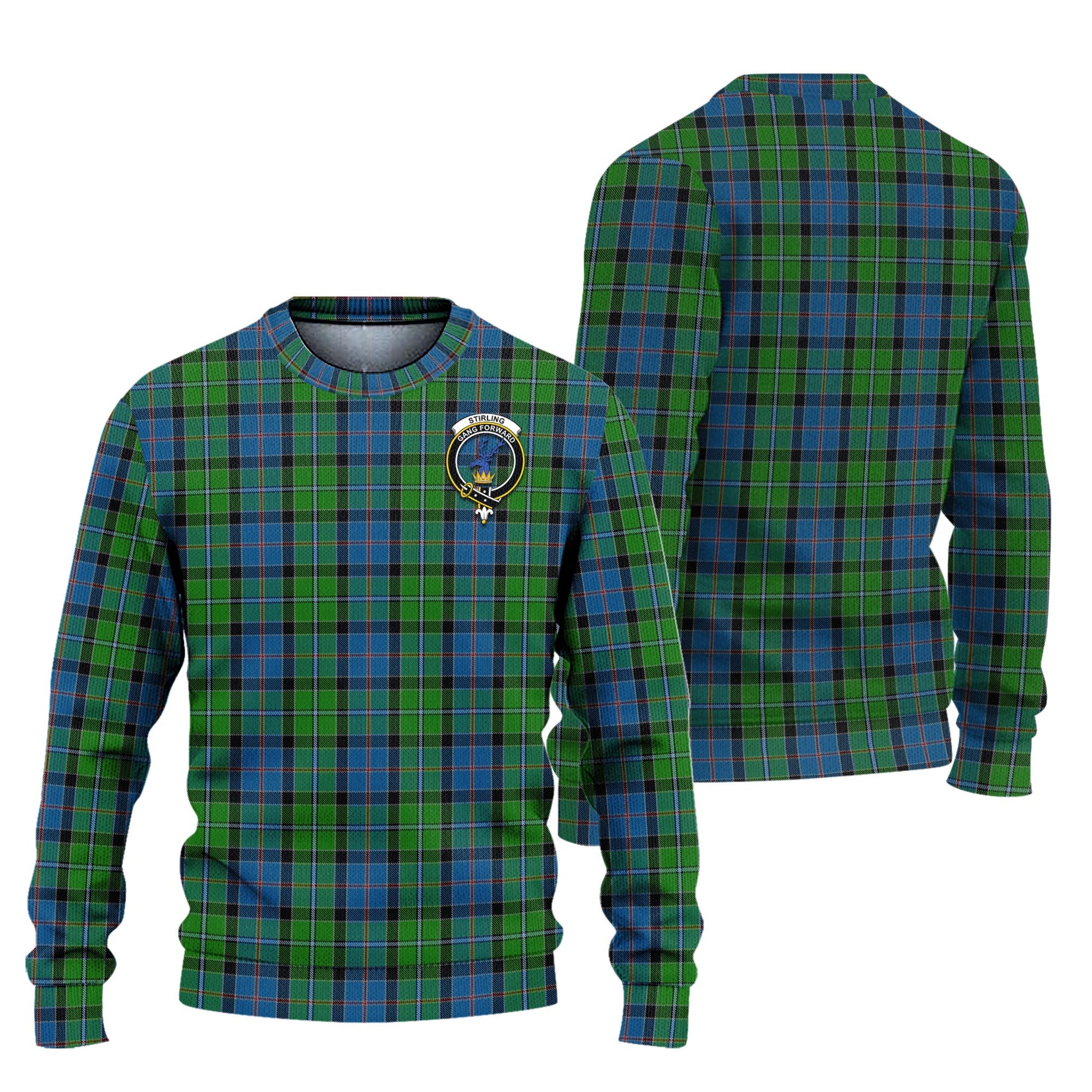 Stirling Tartan Knitted Sweater with Family Crest Unisex - Tartanvibesclothing