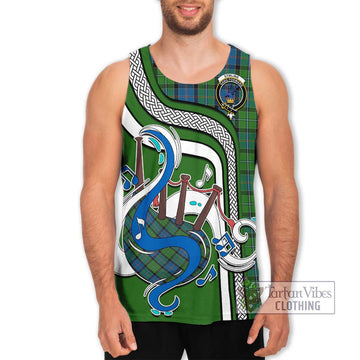 Stirling Tartan Men's Tank Top with Epic Bagpipe Style