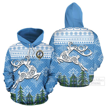 Stirling Clan Christmas Hoodie Celtic Reindeer Style