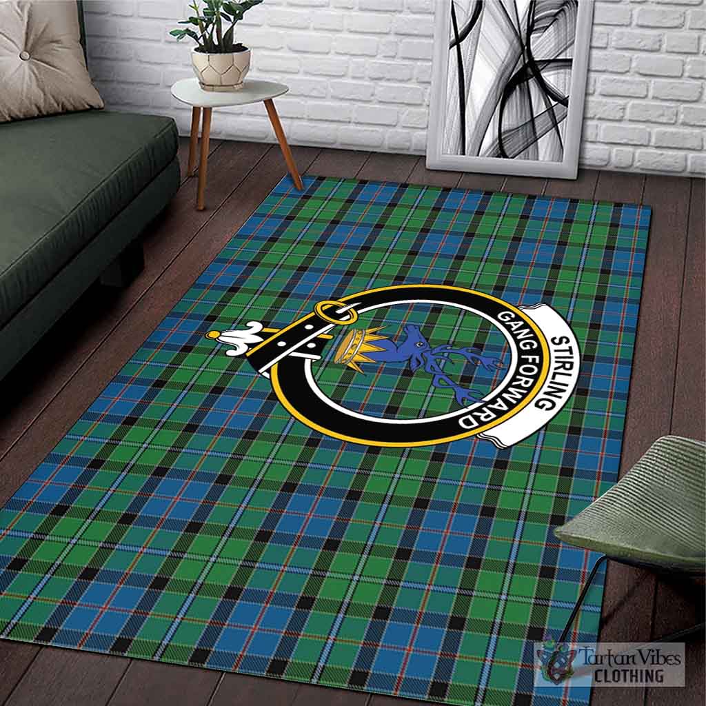 Tartan Vibes Clothing Stirling Tartan Area Rug with Family Crest