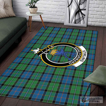 Stirling Tartan Area Rug with Family Crest