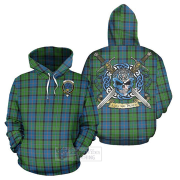 Stirling Tartan Hoodie with Family Crest Celtic Skull Style Zip Hoodie - Tartan Vibes Clothing