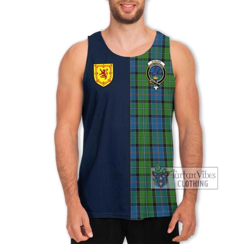 Tartan Vibes Clothing Stirling Tartan Men's Tank Top with Scottish Lion Royal Arm Half Style