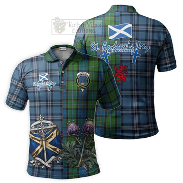 Stirling Tartan Polo Shirt Happy St. Andrew's Day Half Tartan Style