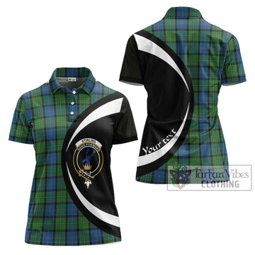 Stirling Tartan Women's Polo Shirt with Family Crest Circle Style