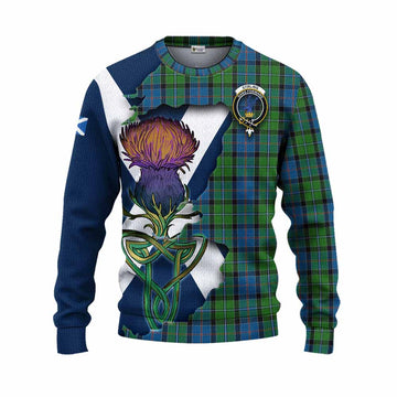 Stirling Tartan Family Crest Knitted Sweater Scottish Thistle Celtic Inspired Unisex - Tartan Vibes Clothing