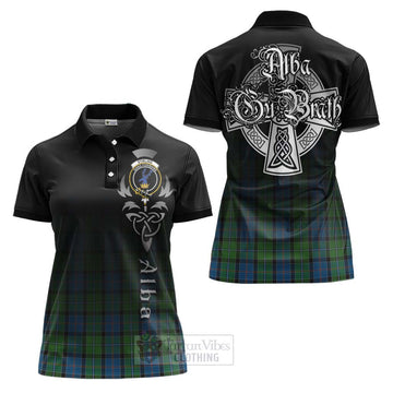 Stirling Tartan Women's Polo Shirt Featuring Alba Gu Brath Family Crest Celtic Inspired Women - Tartan Vibes Clothing