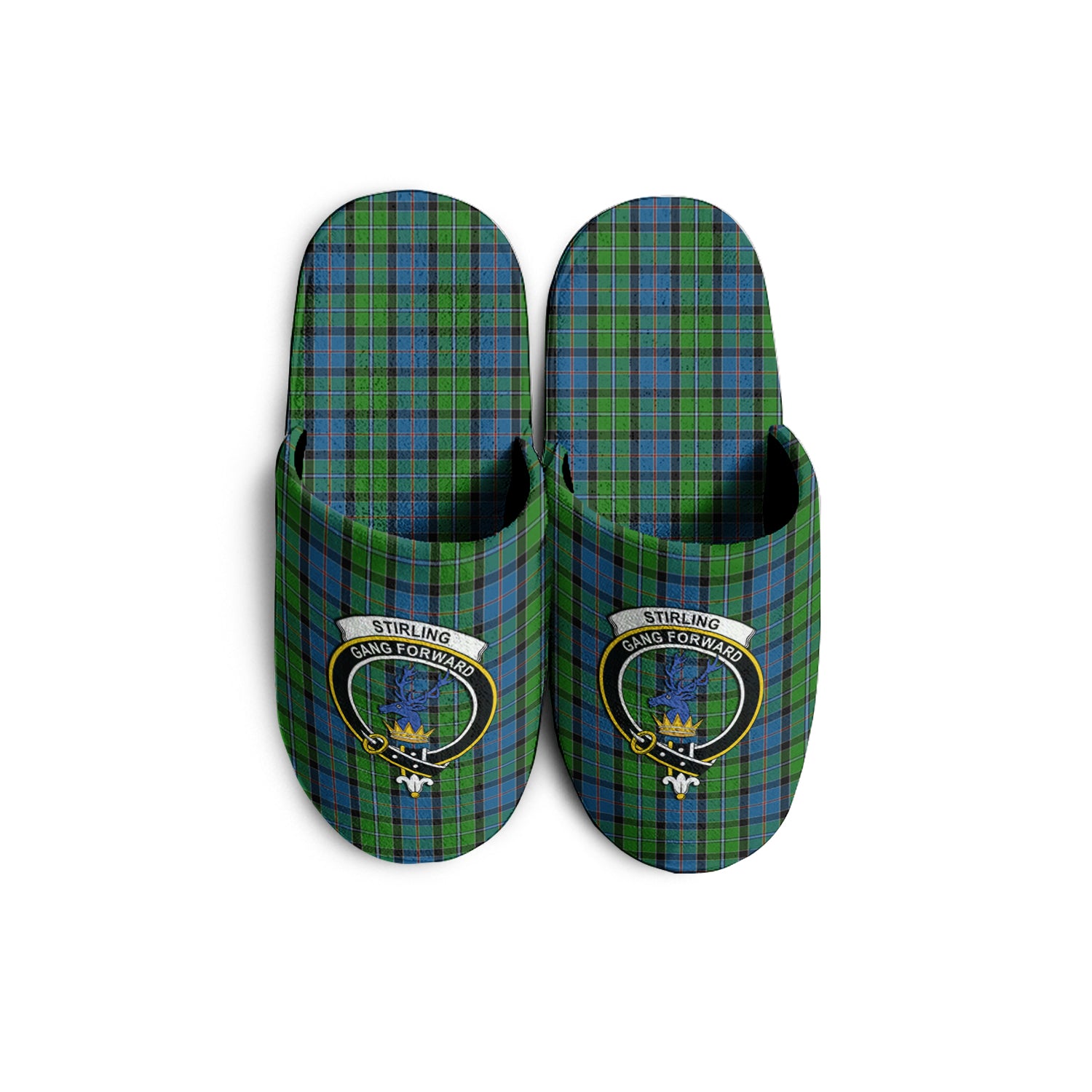 Stirling Tartan Home Slippers with Family Crest KIDS - Tartan Vibes Clothing