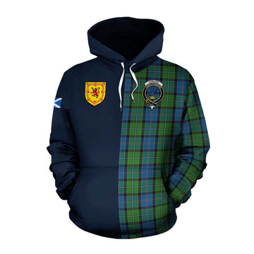 Stirling Tartan Cotton Hoodie Alba with Scottish Lion Royal Arm Half Style Pullover Hoodie XS - Tartan Vibes Clothing
