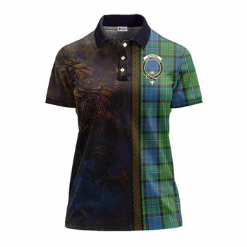 Stirling Tartan Family Crest Women's Polo Shirt Alba Gu Brath Be Brave Lion Ancient Style Women - Tartan Vibes Clothing