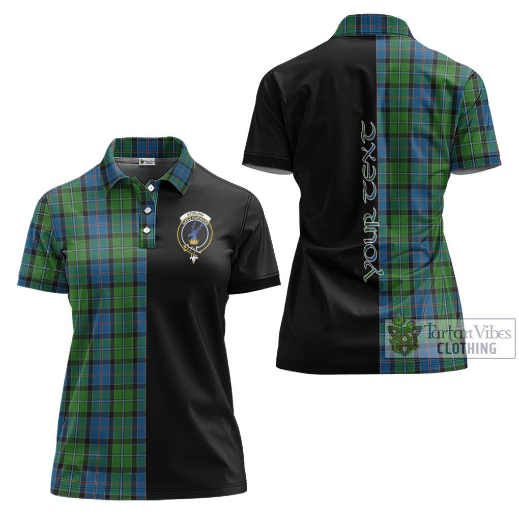 Stirling Tartan Women's Polo Shirt with Family Crest and Half Of Me Style Women - Tartanvibesclothing Shop