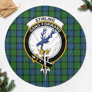 Stirling Tartan Christmas Tree Skirt with Family Crest