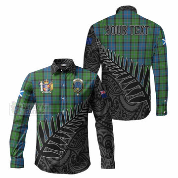 Stirling Crest Tartan Long Sleeve Button Shirt with New Zealand Silver Fern Half Style