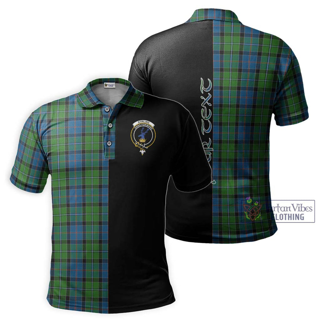 Stirling Tartan Polo Shirt with Family Crest and Half Of Me Style Kid - Tartanvibesclothing Shop