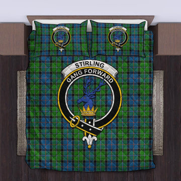 Stirling Tartan Quilt Bed Set with Family Crest