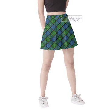 Stirling Tartan Women's Plated Mini Skirt Cross Style