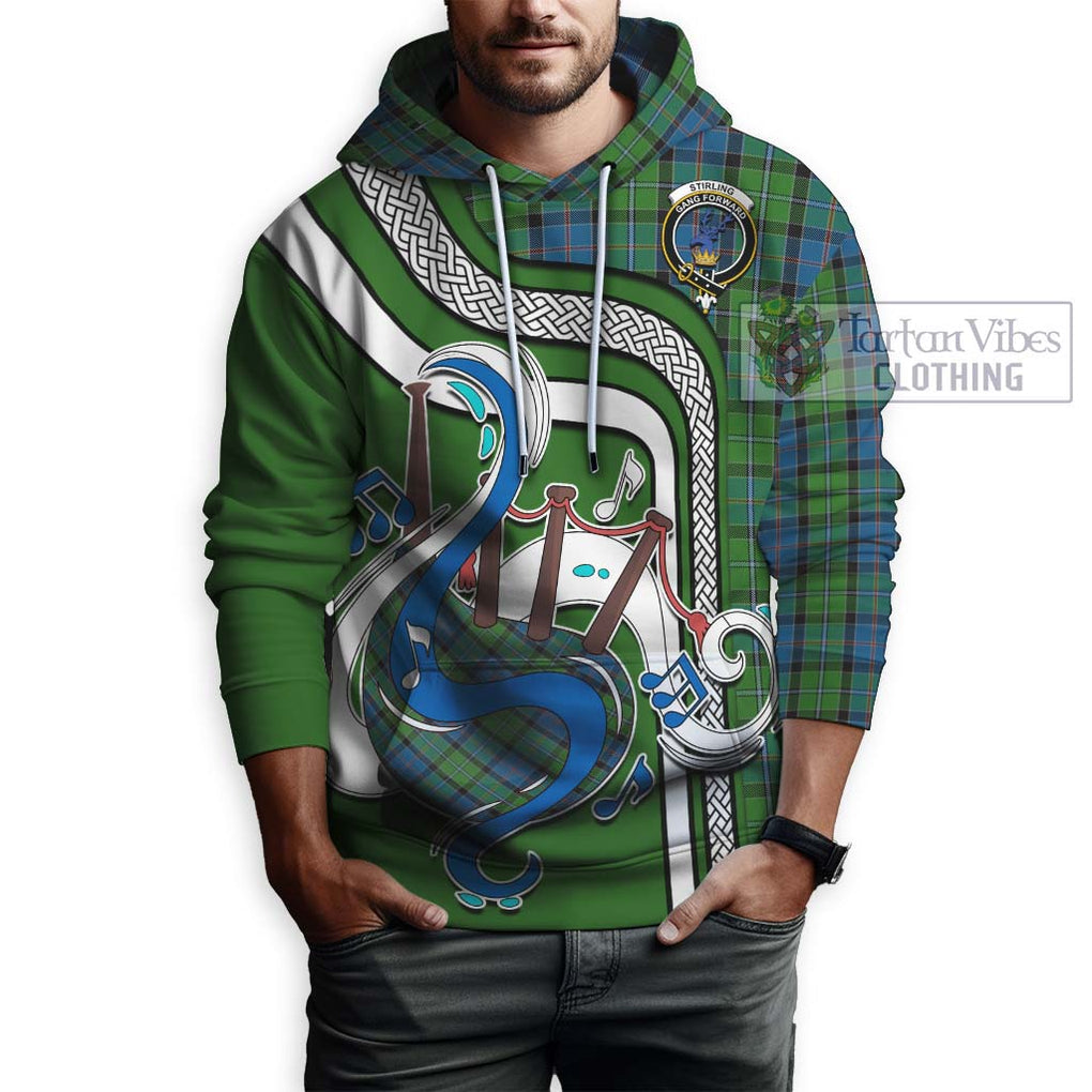 Stirling Tartan Hoodie with Epic Bagpipe Style Zip Hoodie - Tartanvibesclothing Shop