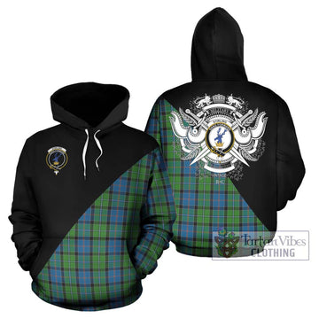 Stirling Tartan Hoodie with Family Crest and Military Logo Style Zip Hoodie - Tartan Vibes Clothing